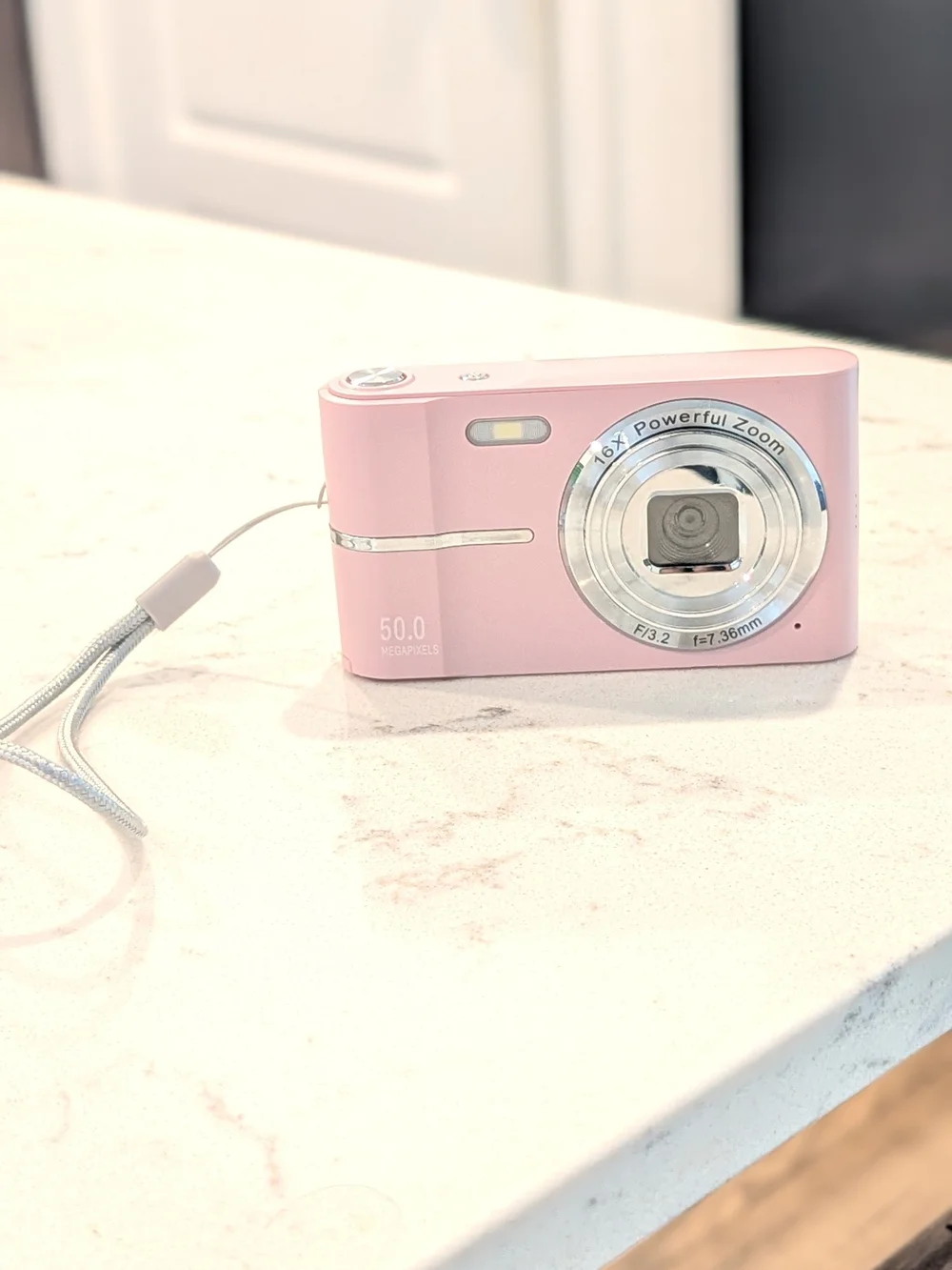 Compact 50.0MP Pink Digital Point-and-Shoot Camera